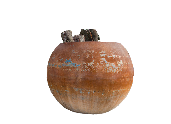 Feuerschale als Feuerkugel aus Stahl