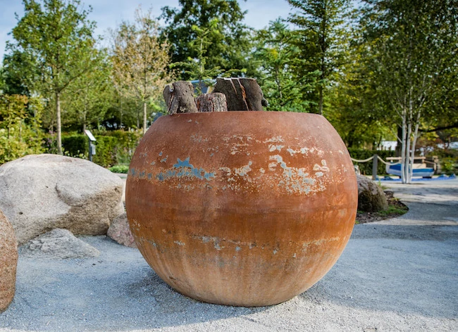 Feuerschale als Feuerkugel aus Stahl